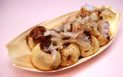 たこの大きいソースたこ焼き